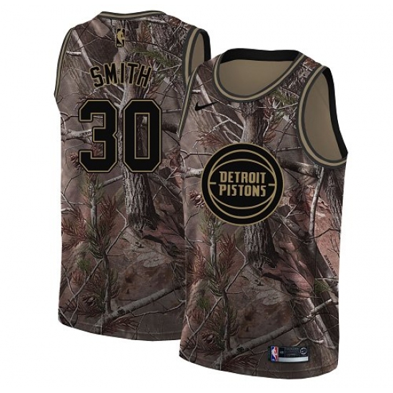 Men's Nike Detroit Pistons 30 Joe Smith Swingman Camo Realtree Collection NBA Jersey
