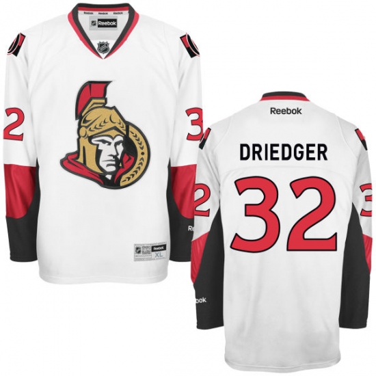 Men's Reebok Ottawa Senators 32 Chris Driedger Authentic White Away NHL Jersey