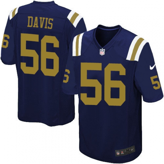 Men's Nike New York Jets 56 DeMario Davis Game Navy Blue Alternate NFL Jersey