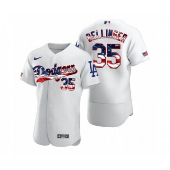 Men's Cody Bellinger 35 Los Angeles Dodgers White 2020 Stars & Stripes 4th of July Jersey