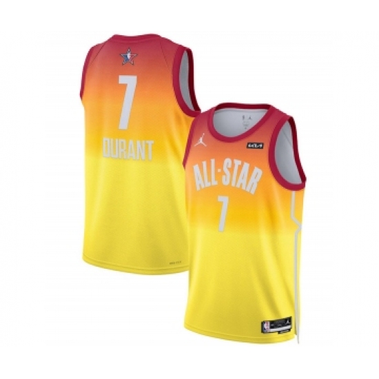 Men's 2023 All-Star 7 Kevin Durant Orange Game Swingman Stitched Basketball Jersey