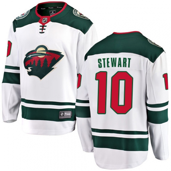 Youth Minnesota Wild 10 Chris Stewart Authentic White Away Fanatics Branded Breakaway NHL Jersey
