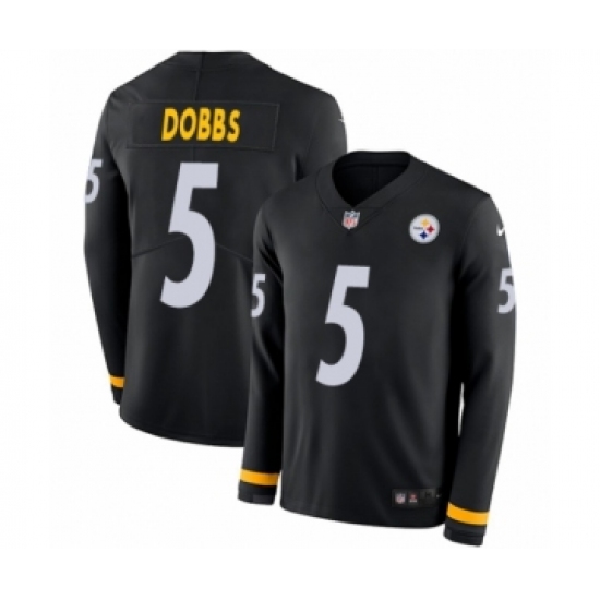Men's Nike Pittsburgh Steelers 5 Joshua Dobbs Limited Black Therma Long Sleeve NFL Jersey
