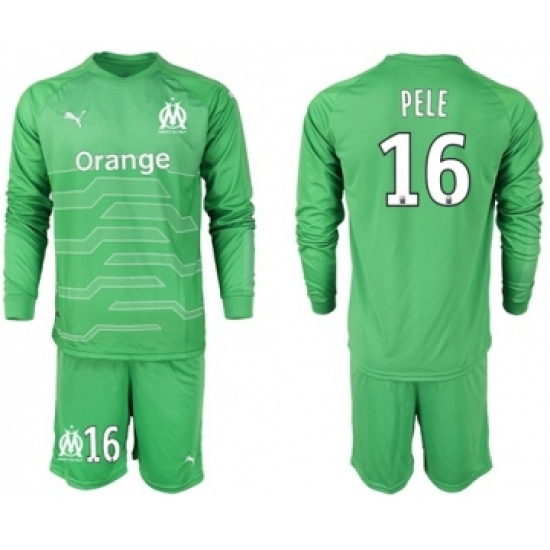 Marseille 16 Pele Green Goalkeeper Long Sleeves Soccer Club Jersey