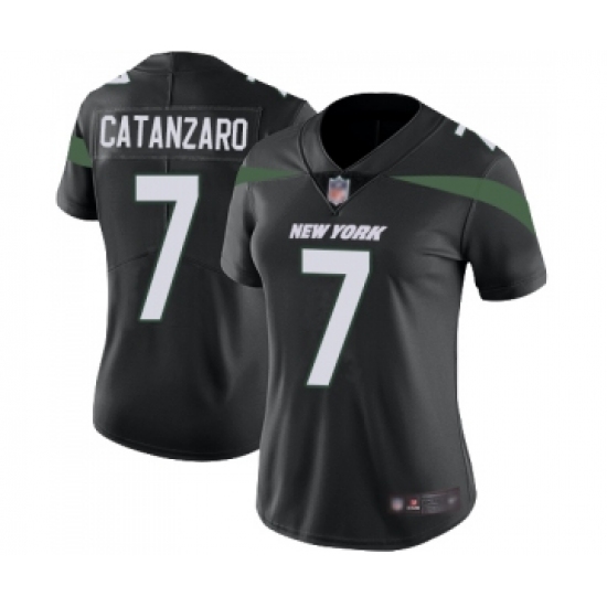 Women's New York Jets 7 Chandler Catanzaro Black Alternate Vapor Untouchable Limited Player Football Jersey