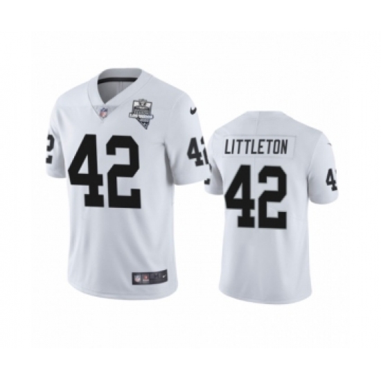 Youth Oakland Raiders 42 Cory Littleton White 2020 Inaugural Season Vapor Limited Jersey