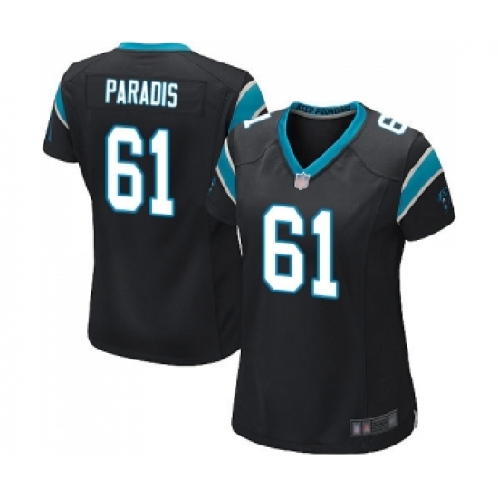 Women's Carolina Panthers 61 Matt Paradis Game Black Team Color Football Jersey