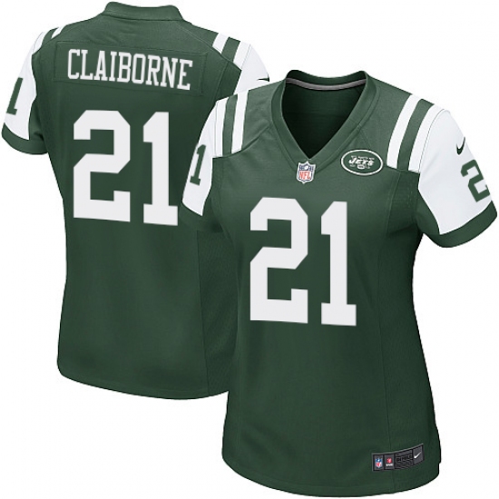 Women's Nike New York Jets 21 Morris Claiborne Game Green Team Color NFL Jersey
