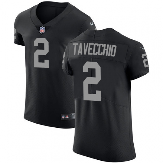 Men's Nike Oakland Raiders 2 Giorgio Tavecchio Black Team Color Vapor Untouchable Elite Player NFL Jersey