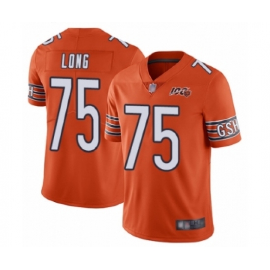 Men's Chicago Bears 75 Kyle Long Orange Alternate 100th Season Limited Football Jersey