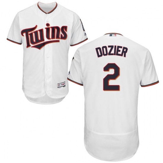 Men's Majestic Minnesota Twins 2 Brian Dozier White Home Flex Base Authentic Collection MLB Jersey