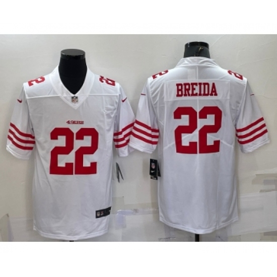 Men's San Francisco 49ers 22 Matt Breida 2022 New White Vapor Untouchable Stitched Jersey