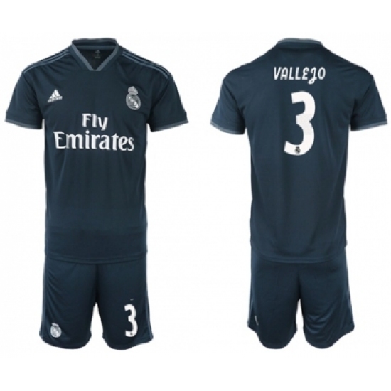 Real Madrid 3 Vallejo Away Soccer Club Jersey
