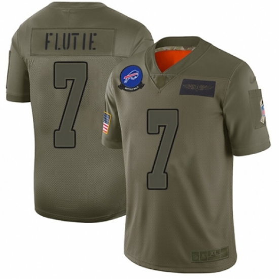 Women's Buffalo Bills 7 Doug Flutie Limited Camo 2019 Salute to Service Football Jersey