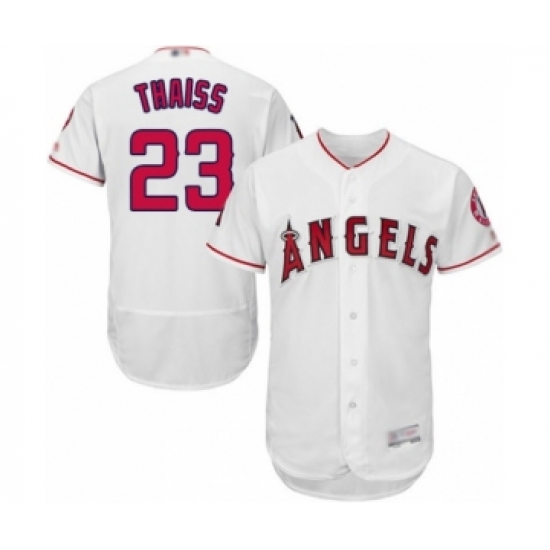 Men's Los Angeles Angels of Anaheim 23 Matt Thaiss White Home Flex Base Authentic Collection Baseball Player Jersey