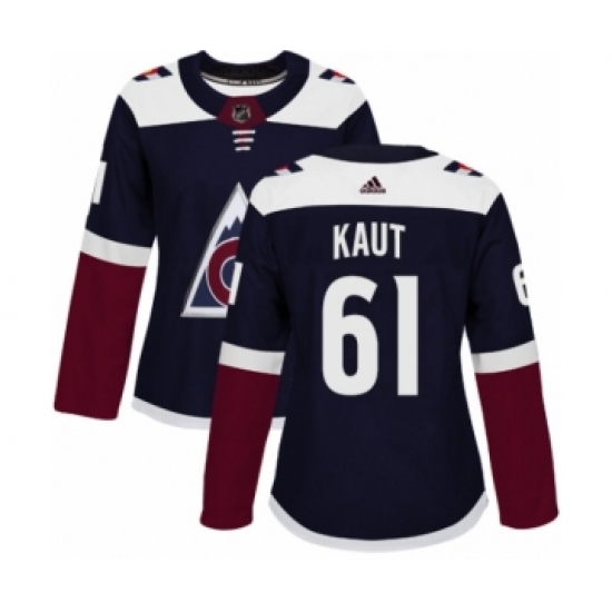 Women's Adidas Colorado Avalanche 61 Martin Kaut Premier Navy Blue Alternate NHL Jersey