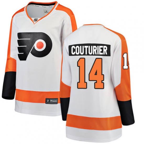 Women's Philadelphia Flyers 14 Sean Couturier Fanatics Branded White Away Breakaway NHL Jersey