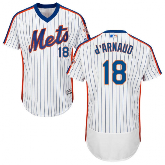 Men's Majestic New York Mets 18 Travis d'Arnaud White/Royal Flexbase Authentic Collection MLB Jersey