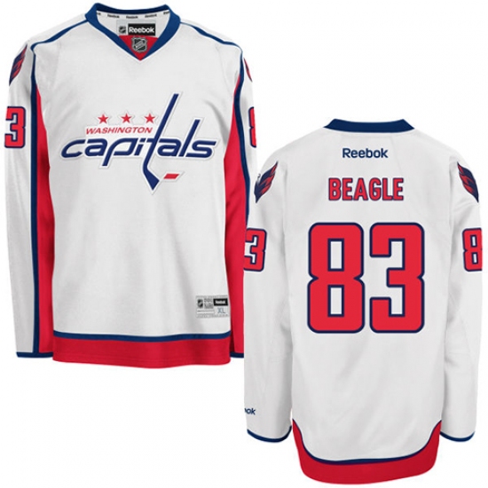 Youth Reebok Washington Capitals 83 Jay Beagle Authentic White Away NHL Jersey