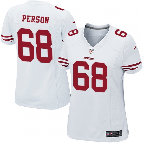 Women Nike San Francisco 49ers 68 Mike Person Game White NFL Jersey