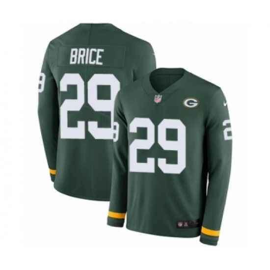 Men's Nike Green Bay Packers 29 Kentrell Brice Limited Green Therma Long Sleeve NFL Jersey