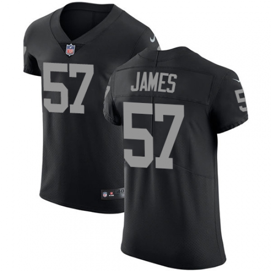 Men's Nike Oakland Raiders 57 Cory James Black Team Color Vapor Untouchable Elite Player NFL Jersey
