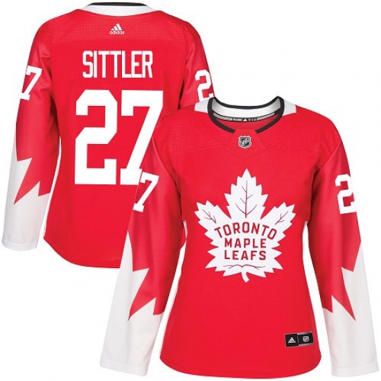 Women's Adidas Toronto Maple Leafs 27 Darryl Sittler Authentic Red Alternate NHL Jersey