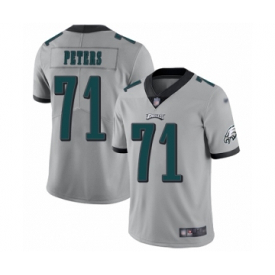 Youth Philadelphia Eagles 71 Jason Peters Limited Silver Inverted Legend Football Jersey