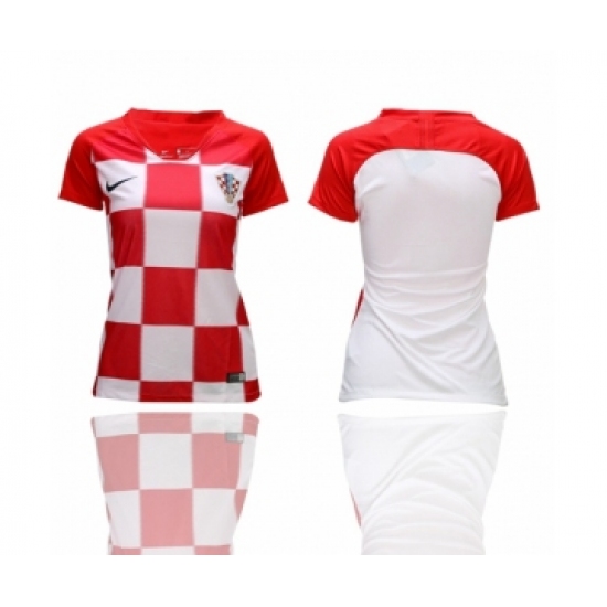 Women's Croatia Blank Home Soccer Country Jersey