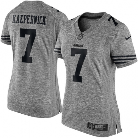 Women's Nike San Francisco 49ers 7 Colin Kaepernick Limited Gray Gridiron NFL Jersey