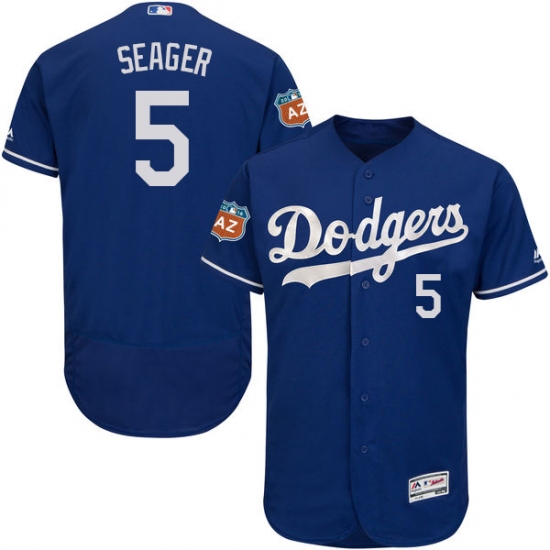 Men's Majestic Los Angeles Dodgers 5 Corey Seager Royal Blue Flexbase Authentic Collection MLB Jersey