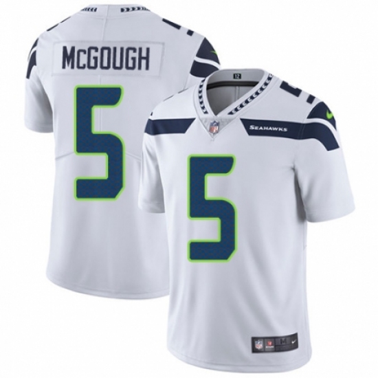 Men's Nike Seattle Seahawks 5 Alex McGough White Vapor Untouchable Limited Player NFL Jersey