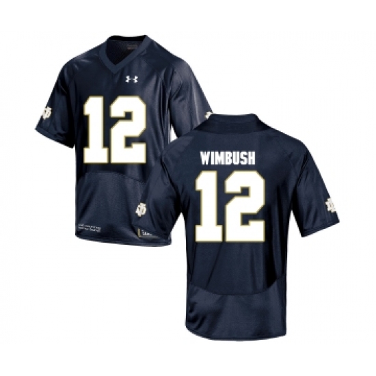 Notre Dame Fighting Irish 12 Brandon Wimbush Navy College Football Jersey