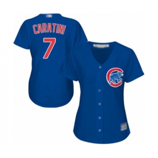 Women's Chicago Cubs 7 Victor Caratini Authentic Royal Blue Alternate Cool Base Baseball Player Jersey