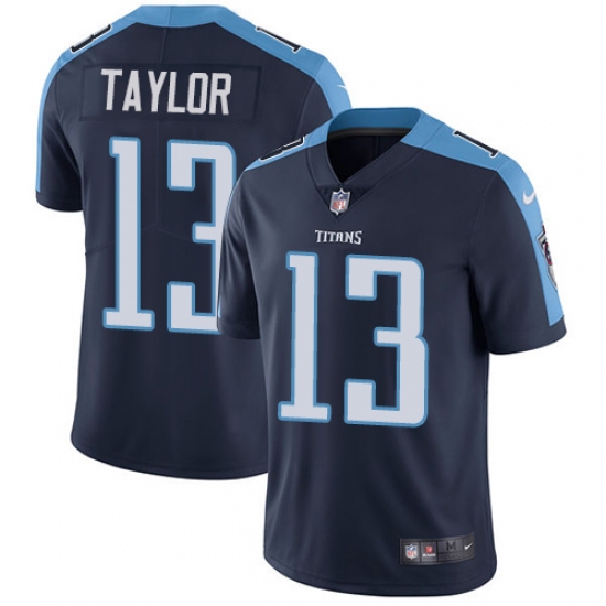 Men's Nike Tennessee Titans 13 Taywan Taylor Navy Blue Alternate Vapor Untouchable Limited Player NFL Jersey