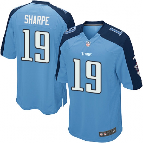 Men's Nike Tennessee Titans 19 Tajae Sharpe Game Light Blue Team Color NFL Jersey