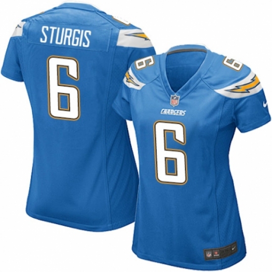 Women's Nike Los Angeles Chargers 6 Caleb Sturgis Game Electric Blue Alternate NFL Jersey