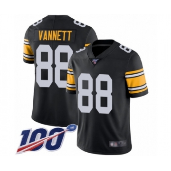 Men's Pittsburgh Steelers 88 Nick Vannett Black Alternate Vapor Untouchable Limited Player 100th Season Football Jersey