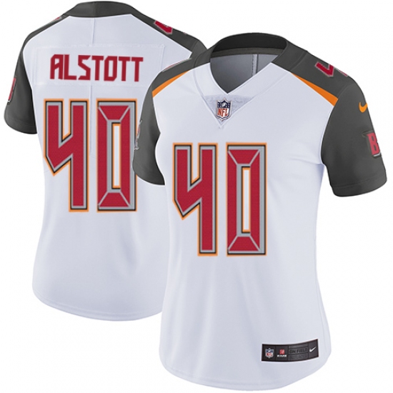 Women's Nike Tampa Bay Buccaneers 40 Mike Alstott White Vapor Untouchable Limited Player NFL Jersey