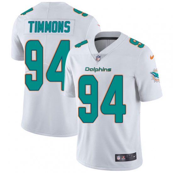 Men's Nike Miami Dolphins 94 Lawrence Timmons White Vapor Untouchable Limited Player NFL Jersey