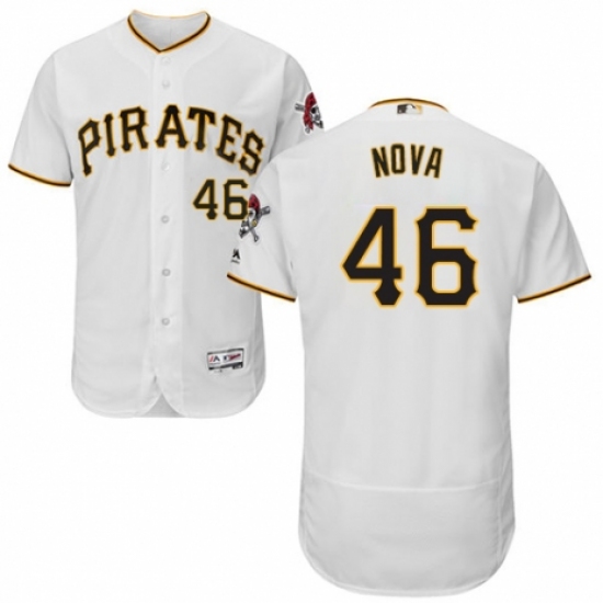 Men's Majestic Pittsburgh Pirates 46 Ivan Nova White Home Flex Base Authentic Collection MLB Jersey