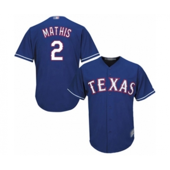 Youth Texas Rangers 2 Jeff Mathis Authentic Royal Blue Alternate 2 Cool Base Baseball Player Jersey
