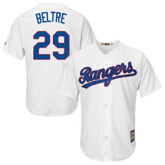 Men's Majestic Texas Rangers 29 Adrian Beltre Authentic White Cooperstown MLB Jersey