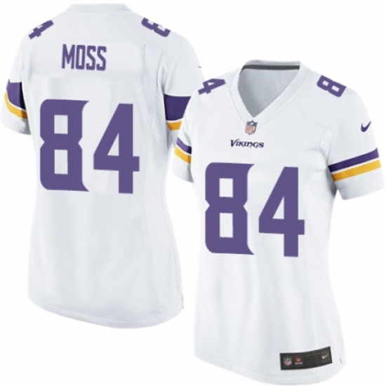 Women's Nike Minnesota Vikings 84 Randy Moss Game White NFL Jersey
