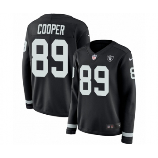 Women's Nike Oakland Raiders 89 Amari Cooper Limited Black Therma Long Sleeve NFL Jersey