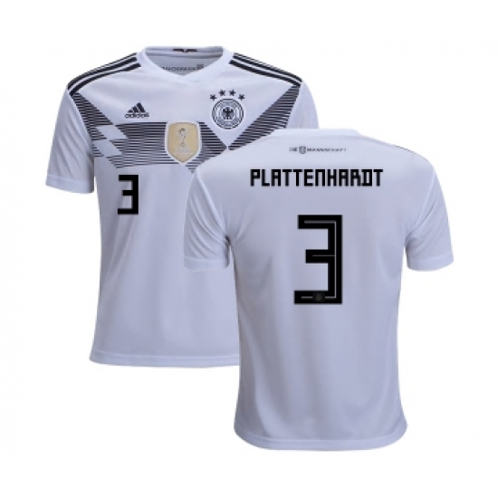 Germany 3 Plattenhardt White Home Kid Soccer Country Jersey