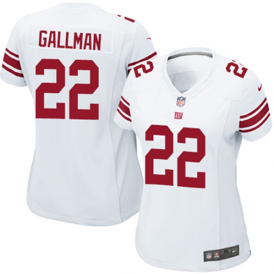 Women's Nike New York Giants 22 Wayne Gallman Game White NFL Jersey