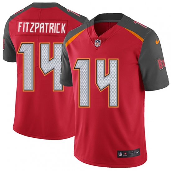 Men's Nike Tampa Bay Buccaneers 14 Ryan Fitzpatrick Red Team Color Vapor Untouchable Limited Player NFL Jersey
