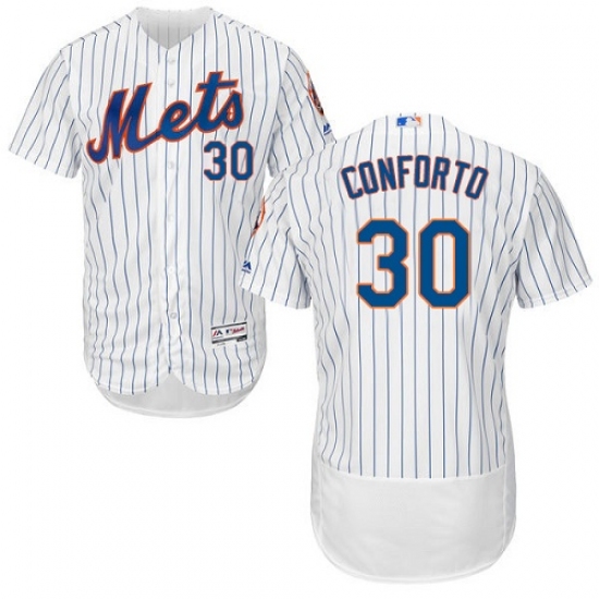 Men's Majestic New York Mets 30 Michael Conforto White Home Flex Base Authentic Collection MLB Jersey