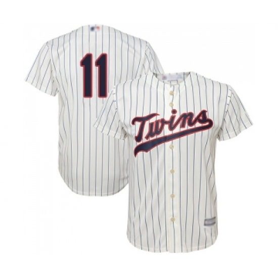 Men's Minnesota Twins 11 Jorge Polanco Replica Cream Alternate Cool Base Baseball Jersey